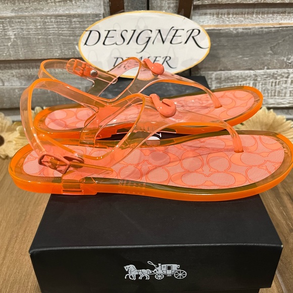 Authentic COACH Natalee Jelly Tangerine Sandal Size 6B NIB C3067 - Picture 5 of 12